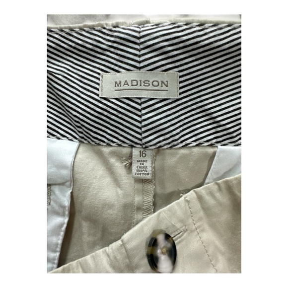 Madison High Waist Tan Tailored Shorts - Picture 5 of 6